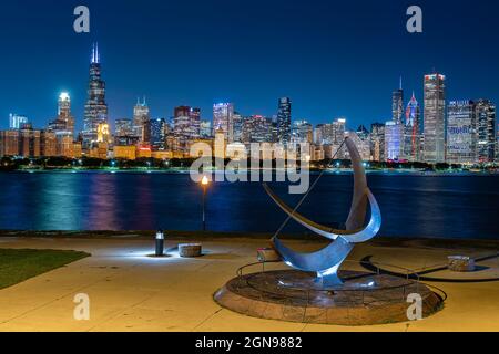 Die Skyline von Chicago vom Alder Planaterium Stockfoto