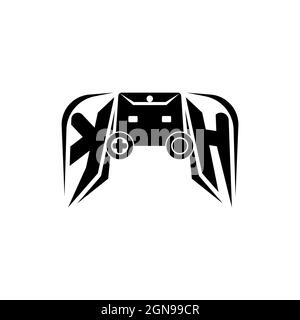 KH Initial eSport Gaming-Logo. Spielekonsole Form Stil Vektor-Vorlage Stock Vektor
