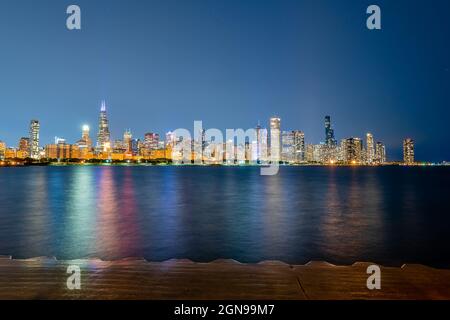 Die Skyline von Chicago vom Alder Planaterium Stockfoto