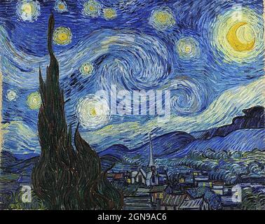 DIE STERNENNACHT des niederländischen Künstlers Vincent van Gogh ( 1853-1890), gemalt im Juni 1889. Stockfoto