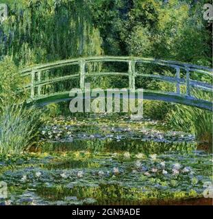 SEEROSEN UND DIE JAPANISCHE BRÜCKE von Claude Monet (1840-1926), gemalt zwischen 1897 und 1899. Veranstaltet am Princeton University Art Museum Stockfoto