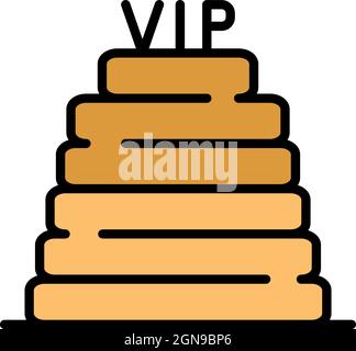 VIP-Schritte-Symbol. Kontur VIP-Schritte Vektor Symbol Farbe flach isoliert Stock Vektor