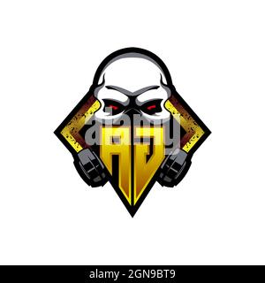 Initial AG Logodesign, Initial AG Logodesign mit Gasmask Style, Logo für Spiel, Esport, Community oder Business. Stock Vektor