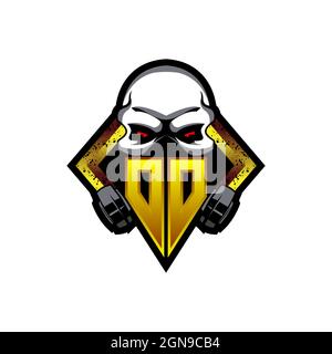 DD Logo Monogramm mit Skull Shape Designs Vorlage Vektor-Symbol modern Stock Vektor