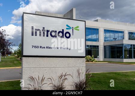 Montreal, Quebec, Kanada – 3. September 2021: Intrado Canada Niederlassung in Montreal, Quebec, Kanada. Stockfoto