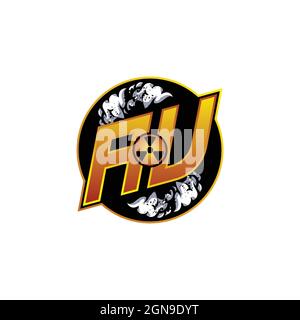 Anfängliches AV-Logo-Design, anfängliches AV-Logo-Design mit Gasmasken-Stil, Logo für Spiele, eSport, Community oder Unternehmen. Stock Vektor