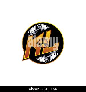 JK Logo Monogramm mit Skull Shape Designs Vorlage Vektor-Symbol modern Stock Vektor