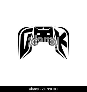 Das ursprüngliche Logo von DK für eSport-Spiele. Spielekonsole Form Stil Vektor-Vorlage Stock Vektor