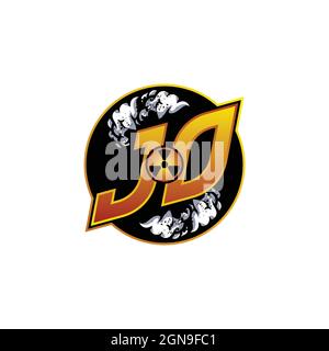 IN Logo Monogramm mit Skull Shape Designs Vorlage Vektor-Symbol modern Stock Vektor