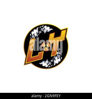 KZ Logo Monogramm mit Skull Shape Designs Vorlage Vektor-Symbol modern Stock Vektor