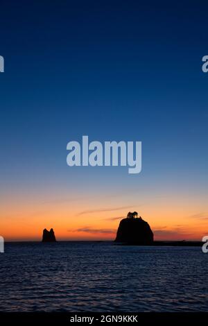 Seastack Dusk, La Push, Quileute Indian Reservation, Washington Stockfoto