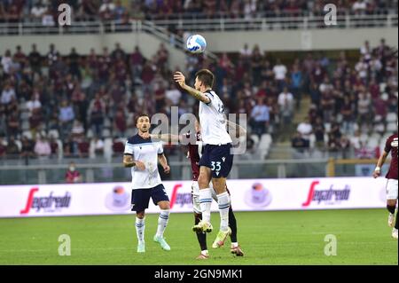 Während der Serie A Spiel zwischen Turin FC gegen SS Lazio im Stadio Olimpico di Torino am 23. September 2021 in Turin, Italien. Stockfoto