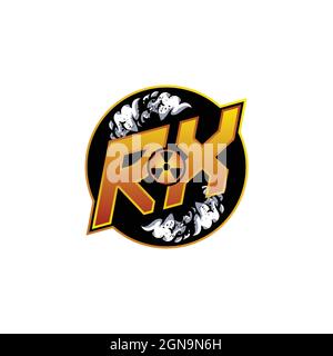RX Logo Monogramm Gaming mit Gas Form Designs Vorlage Vektor-Symbol modern Stock Vektor