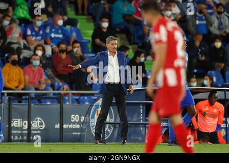 Getafe, Spanien. September 2021. Michel (Getafe) Fußball/Fußball: Spanisches 'La Liga Santander'-Spiel zwischen Getafe CF 1-2 Club Atletico de Madrid im Coliseum Alfonso Perez in Getafe, Spanien. Quelle: Mutsu Kawamori/AFLO/Alamy Live News Stockfoto