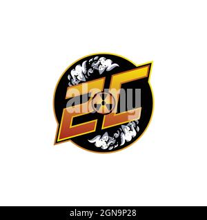 ZC Logo Monogramm Gaming mit Gas Form Designs Vorlage Vektor-Symbol modern Stock Vektor