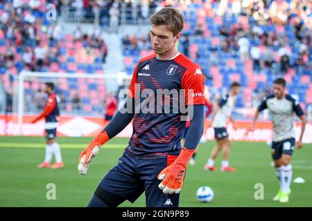 Bologna, Italien. September 2021. Adrian Semper (Genua) während Bologna FC vs Genua FC, Italienische Fußballserie A Spiel in Bologna, Italien, September 21 2021 Quelle: Independent Photo Agency/Alamy Live News Stockfoto