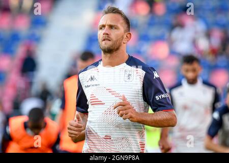 Bologna, Italien. September 2021. Domenico Criscito (Genua) während Bologna FC vs Genua CFC, Italienische Fußballserie Ein Spiel in Bologna, Italien, September 21 2021 Kredit: Unabhängige Fotoagentur/Alamy Live Nachrichten Stockfoto