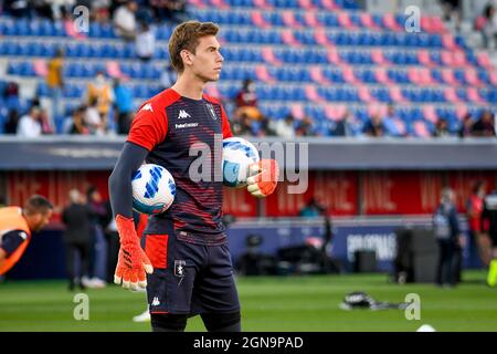 Bologna, Italien. September 2021. Adrian Semper (Genua) während Bologna FC vs Genua FC, Italienische Fußballserie A Spiel in Bologna, Italien, September 21 2021 Quelle: Independent Photo Agency/Alamy Live News Stockfoto