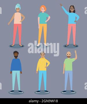 Frauen und Männer Icon-Set Stock Vektor