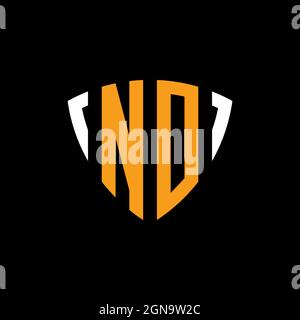 KEIN Logo mit Schild weiß orange Form Designvorlage isoliert auf schwarzem Hintergrund Stock Vektor