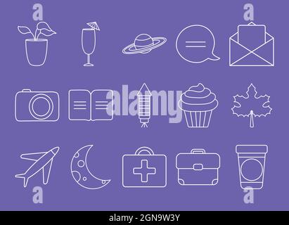 Symbole für Social Media-Highlights Stock Vektor