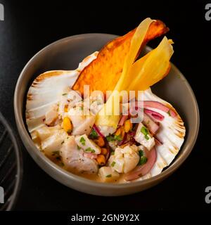 Meeresfrüchte Ceviche, typisches Gericht aus Peru Stockfoto