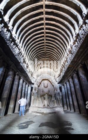 Der histroische Ajanta- und Ellora-Höhlenkomplex in Aurangabad, Zentralindien Stockfoto