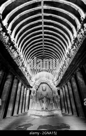 Der histroische Ajanta- und Ellora-Höhlenkomplex in Aurangabad, Zentralindien Stockfoto