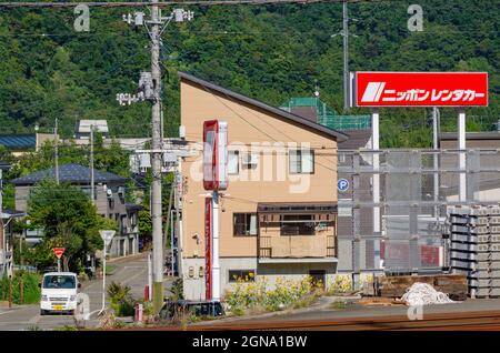 Japanische Eisenbahn, Hakutaka White Wing, West Japan Railway, Tokio, Kanazawa, Zug, Zentraljapan Stockfoto