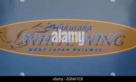 Japanische Eisenbahn, Hakutaka White Wing, West Japan Railway, Tokio, Kanazawa, Zug, Zentraljapan Stockfoto