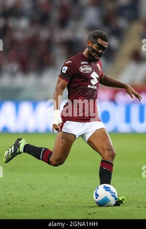 Turin, Italien. September 2021. Djidji Koffi vom FC Turin während des Spiels der Serie A im Stadio Grande Torino, Turin. Bildnachweis sollte lauten: Jonathan Moscrop/Sportimage Kredit: Sportimage/Alamy Live News Stockfoto