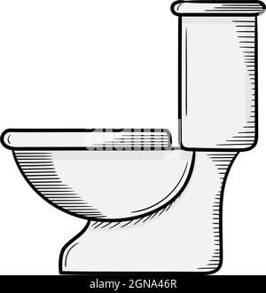 Handgezeichnete Design-Vorlage für das Symbol für die Toilette Stock Vektor