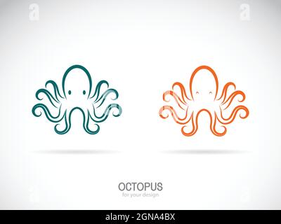 Vektor eines Kraken-Designs auf weißem Hintergrund. Wassertiere. Leicht editierbare Vektorgrafik mit Ebenen. Stock Vektor