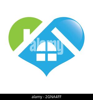 Design mit Vektorsymbole für das Home Care-Logo Stockfoto