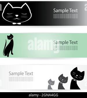 Vektorbild einer Katze Banner . Stock Vektor