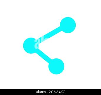 Symbol für die gemeinsame Nutzung auf weißem Hintergrund isoliert, Atom-Symbolvektor Stock Vektor