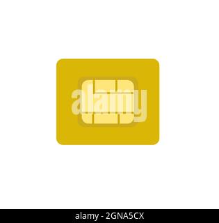 Vektordarstellung des SIM-Zeichens, auf weißem Hintergrund isoliertes SIM-Kartenschild Stock Vektor