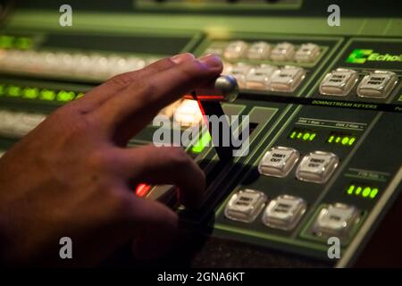 tv-Videoaufnahmesystem überträgt Podcasting live Stockfoto