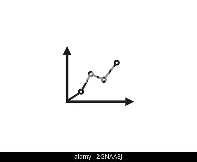 Diagramm, Diagramm, Liniensymbol. Vektorgrafik. Flaches Design. Stock Vektor