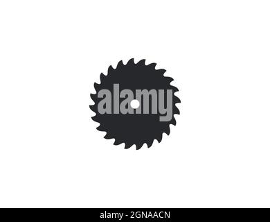 Sägeblatt, Symbol für kreisförmiges Blatt. Vektorgrafik. Flaches Design. Stock Vektor