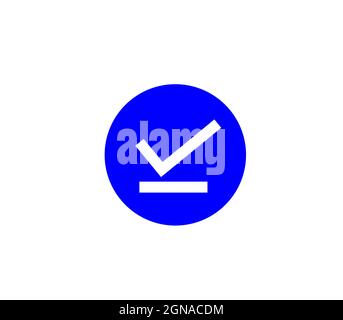 Heruntergeladenes Symbol auf weißem Hintergrund isoliert, Download-Fertigstellungssymbol Stock Vektor
