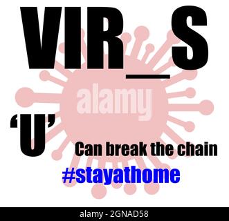 Coronavirus Stay at Home Poster Stock Vektor