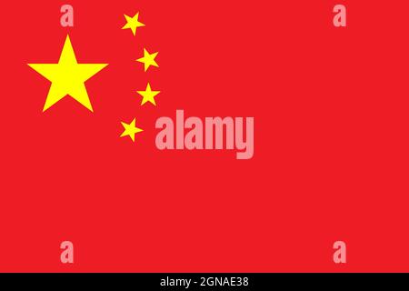 Nationalflagge der Volksrepublik China. Stock Vektor