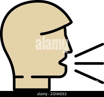 Symbol für Protestschreie. Kontur Protest Schrei Vektor Symbol Farbe flach isoliert Stock Vektor