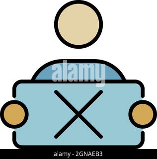 Kein Protestbanner-Symbol. Umriss kein Protest Banner Vektor Symbol Farbe flach isoliert Stock Vektor