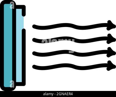 Symbol für die Seitenansicht des Abgasventilators. Kontur Abluftventilator Seitenansicht Vektor Symbol Farbe flach isoliert Stock Vektor