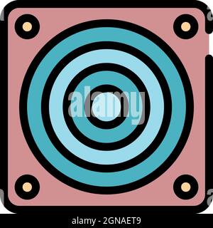 Symbol für Abluftventilatorgrill. Kontur Abluftventilator Grill Vektor Symbol Farbe flach isoliert Stock Vektor