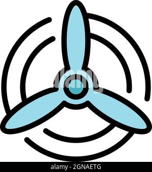 Propeller-Symbol für das Flugzeug. Kontur Flugzeug Propeller Vektor Symbol Farbe flach isoliert Stock Vektor