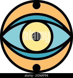 Mystery Eye-Symbol. Umriss Geheimnis Auge Vektor Symbol Farbe flach isoliert Stock Vektor