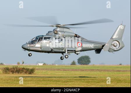 Ein Eurocopter AS365 Dauphin Such- und Rettungshubschrauber (SAR) aus der Flottille 35F der französischen Marine. Stockfoto